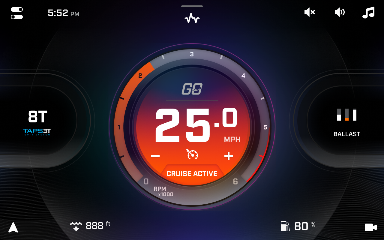 main cruise active cruise speed achieved
